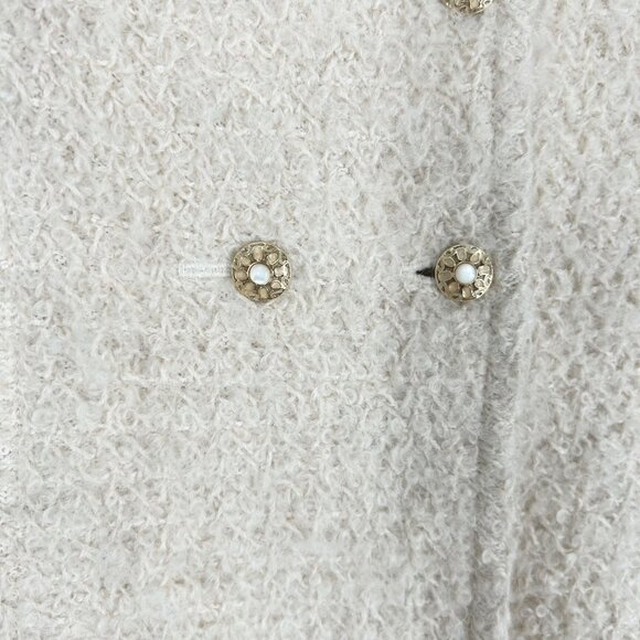 St. John Collection Cream Knit Double Breasted Blazer - Picture 4 of 9